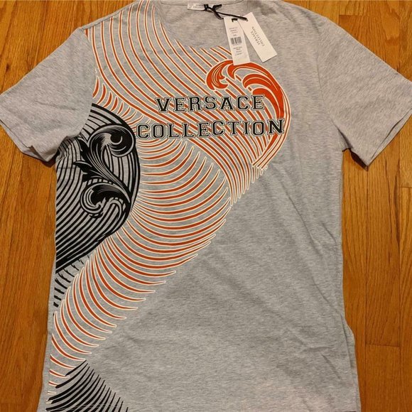 versace collection red t shirt